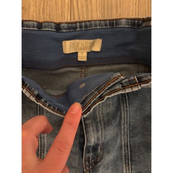Farmers Market Wide Leg Cropped Jeans Womens Size 4 High Rise Button Fly - Picture 5 of 7